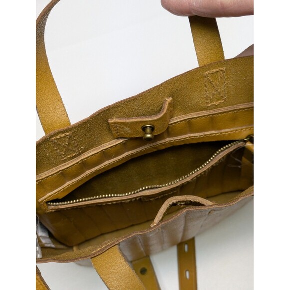 Madewell The Mini Transport Crossbody Bag Bubble Pleat Tan Casual Everyday Purse - Picture 15 of 16